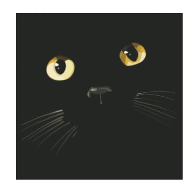 Black Cat Face Cocktail Napkins with Glowing Yellow Eyes - 20 Count