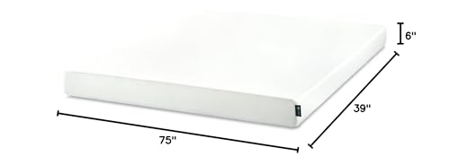 Zinus 6 Inch Green Tea Memory Foam Mattress, Twin, Fiberglass Free, Patented Custom Contour Support, Sturdy Base Foam, CertiPUR-US Certified, Mattress in A Box, White