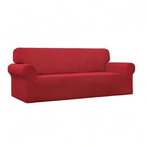 Christmas Red Large Sofa Slipcover - Easy-Going Stretch Couch Cover