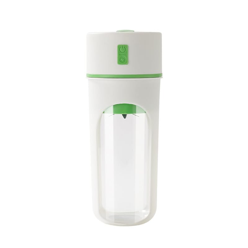 Portable Electric Juicer Blender, USB Rechargeable, Wireless Personal Juice Cup, White and Blue (Green)