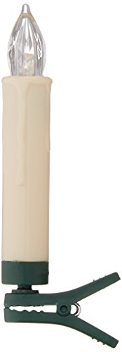 LED Clip-On Faux Wax Drip Taper Candles Set with Remote Control - Battery Operated