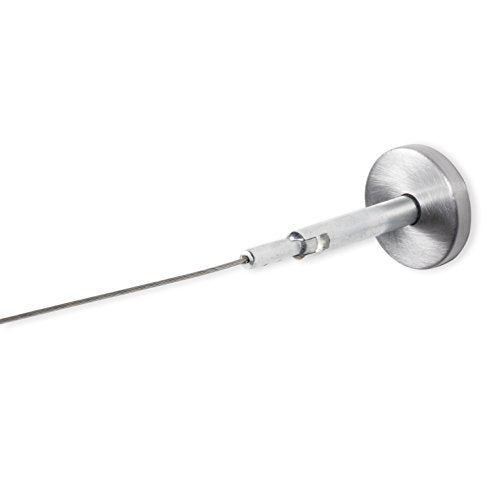 196-Inch Stainless Steel Curtain Wire Rod Set with 24 Clips - 2 Pack, Chrome Finish