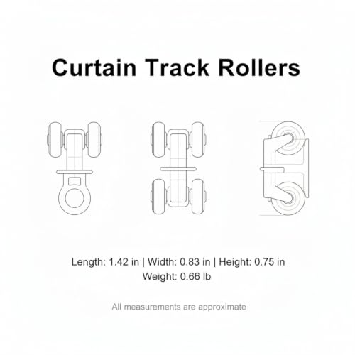 20 Pack Curtain Track Rollers - Replacement Gliders for Standard Curtains