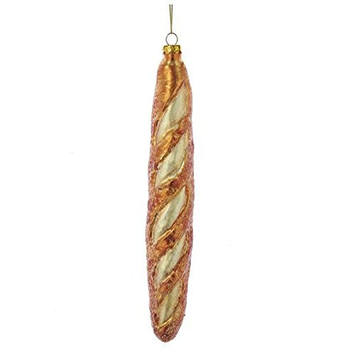 French Baguette Christmas Ornament - Glass Holiday Bread Decoration
