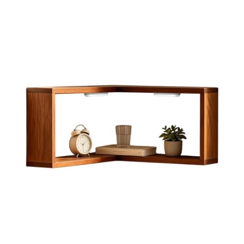 Corner Shelf Wall Mounted L-Shaped LED Lights Display Organizer - Concave Model