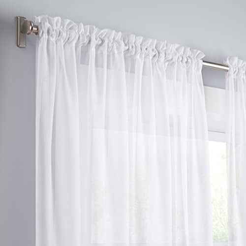 Eclipse Livia Sheer Rod Pocket 59 x 63 Curtain Panel in White