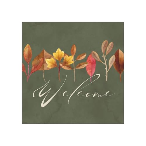 Autumn Themed Beverage Napkins 40 Count - Fall Party Table Decor