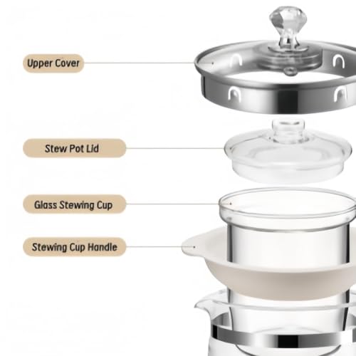 Large Glass Electric Kettle with Stew Pot 1.8L Multifunctional Home Appliance