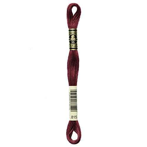 DMC 117-815 6 Strand Embroidery Cotton Floss, Medium Garnet, 8.7-Yard