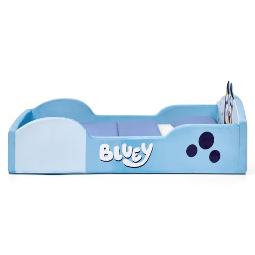 Bluey Foam Toddler Bed - Low Profile Bed Frame with Guardrails, Bluey Variation