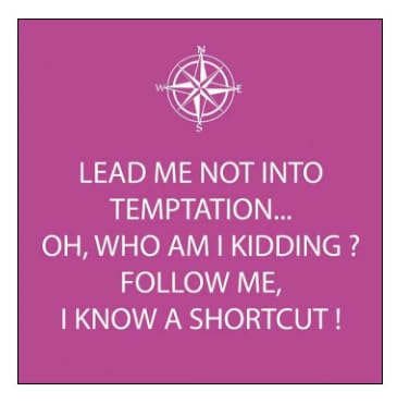 Compass Rose Cocktail Napkins, Humorous Purple Quote Design, 20 Pack