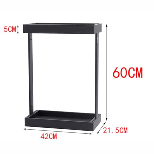 Metal Umbrella Stand Holder Rack with Drip Tray - Vertical Storage Organizer, 60x42x21.5cm