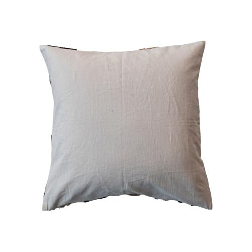 Holiday Square Cotton Pillow with Embroidered Reindeer - Multicolor, 20"