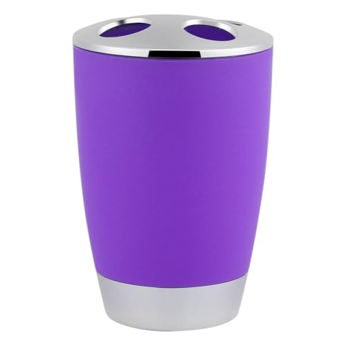 Purple 4-Piece Bathroom Accessories Set with Soap Dispenser and Toothbrush Holder