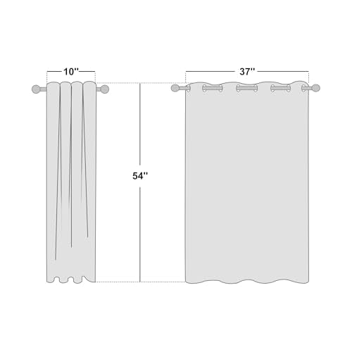 NICETOWN White Room Darkening Curtain Panels - Thermal Insulated Grommet 50% Room Darkening Window Drapes and Curtains for Bedroom/Basement (Set of 2, W37 x L54)