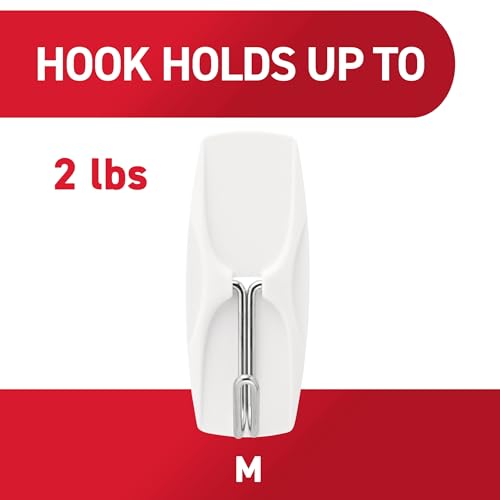 Command Medium White Wire Hooks - Damage-Free Hanging Set with 7 Hooks & 8 Strips