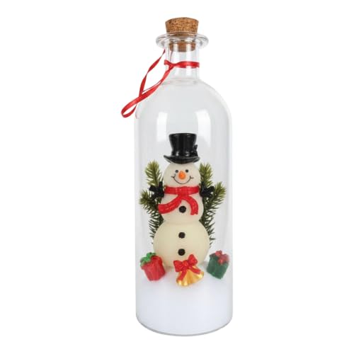 Recordable Christmas Tree in a Glass Bottle with Snowy Mini Trees - Red B