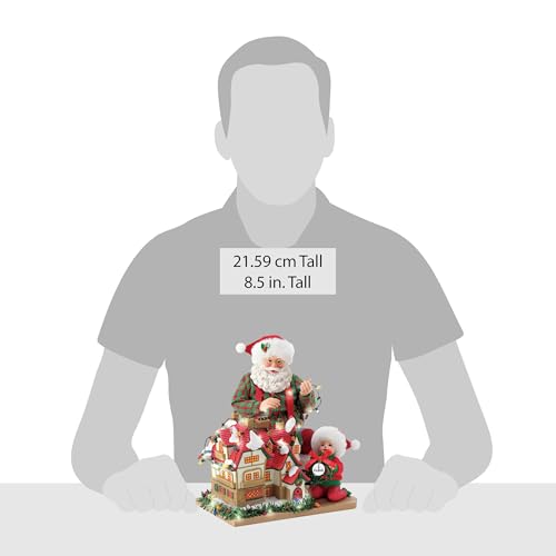 Christmas Village Lighted Santa Figurines Set - Holiday Decor, 8.5 Inch