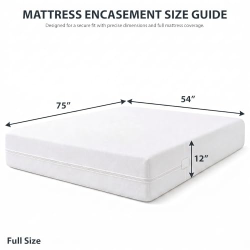 Full Size Waterproof Mattress Encasement - 6-Sided Breathable Bed Cover