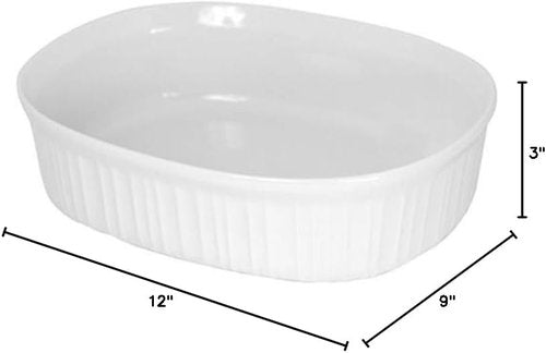 CorningWare | 2.5qt Oval French White Casserole Dish - Durable, Versatile Cookware for Every Kitchen