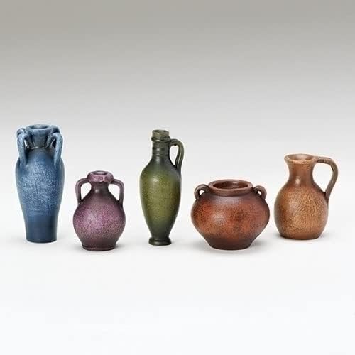 Roman 5-Piece Set | Jugs & Pots Accessories for 5" Nativity Figures - Perfect for Fontanini Displays