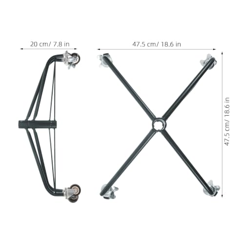 Metal Christmas Tree Stand with Lockable Casters - 18.6 x 7.8 Inches