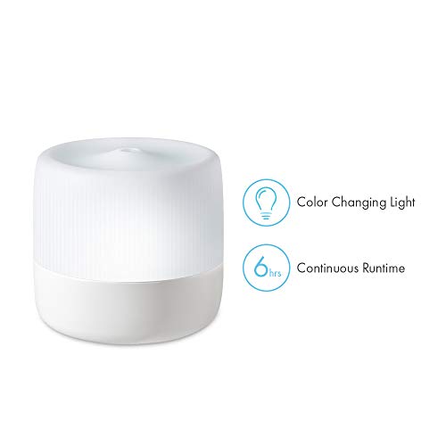 HoMedics, Ultrasonic Aroma Diffuser 130mL Humidifying Diffuser with Color-Changing Light Up to 6 Hours Continuous Runtime, 12 Hours Intermittent Runtime 2-Pack Essential Oil Starter Kit