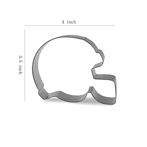 4-Inch Stainless Steel Football Helmet Cookie Cutter for Baking and Crafts