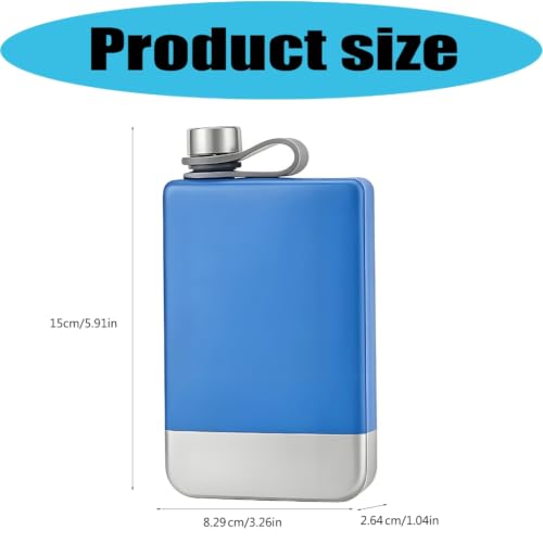 Black Stainless Steel Square Hip Flask 9oz with Leakproof Screw Cap