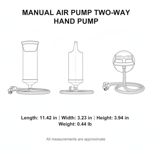 Manual Hand Air Pump for Inflatables - Inflatable Bed, Mattress, Pool Floats
