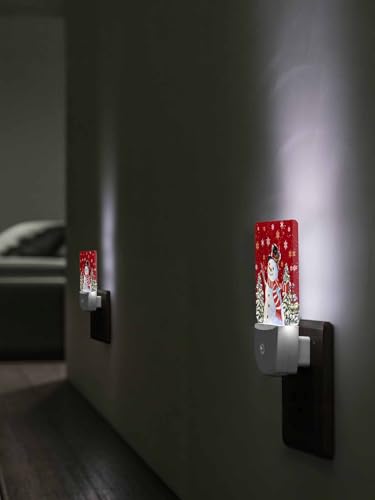 Christmas Snowman Night Light Plug-in LED Night Lamp with Sensor, 11.5x7.5x5cm
