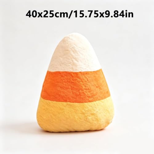 Halloween Candy Corn Throw Pillow - Cute Seasonal Plush Cushion for Couch Bed