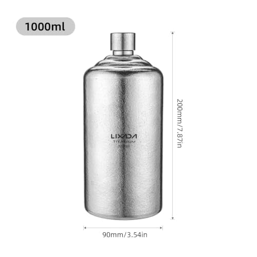 Portable Whiskey Flask 1000ml - Pure Titanium Leakproof Bottle with Funnel