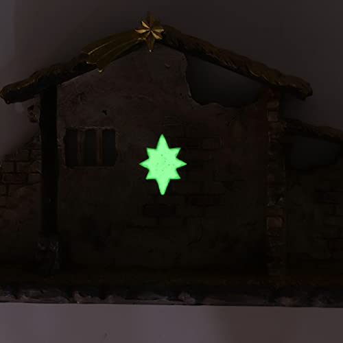 Nativity Scene Resin Stable Statue Christmas Manger with Star of Bethlehem for Home & Holiday Decor