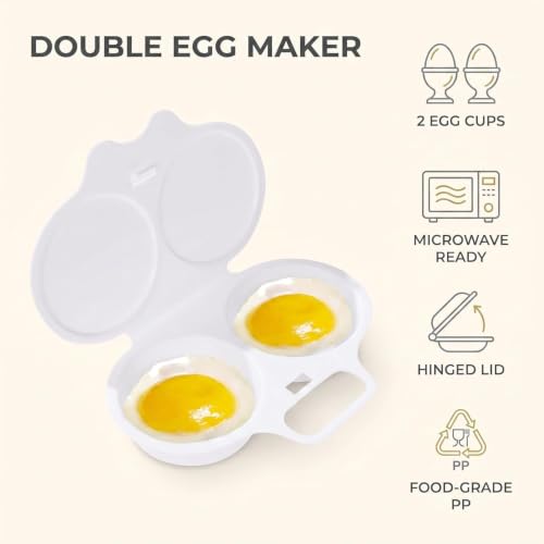 Dual Cavity Microwave Egg Poacher with Lid - Black | 2026 New