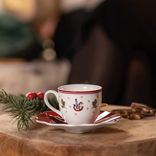 Villeroy & Boch Toy's Delight Demi Porcelain Cup 3.4oz White & Colorful Christmas Pattern