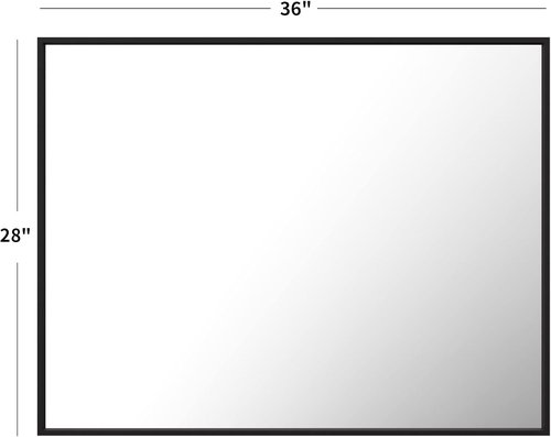 LOAAO Black Rectangle Bathroom Mirror - 28"X36" Matte Black Aluminum Frame, Tempered Glass, Versatile Hanging Options