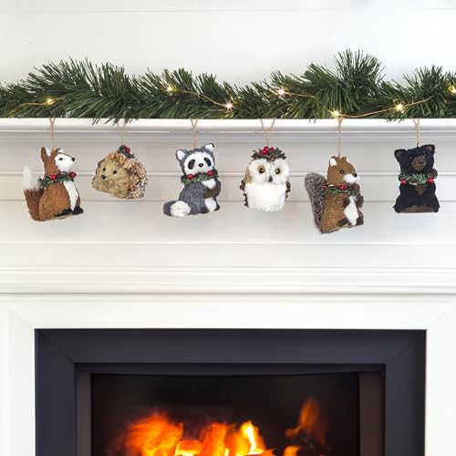 Forest Friends Ornament Set of 6 - Woodland Animal Christmas Decorations