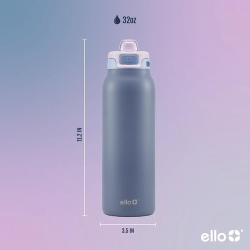 Ello Pop & Fill 32oz Stainless Steel Water Bottle - Yours Truly Design