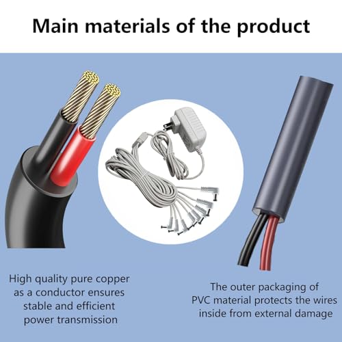 4.5V Power Adapter with 8 Output Ports for Lemax Lighted Christmas Village Accessories - Compatible with Various Series - Variations of THIS listing