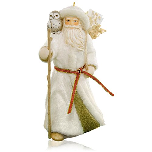Father Christmas and Owl Holiday Ornament - Christmas Tree Decoration