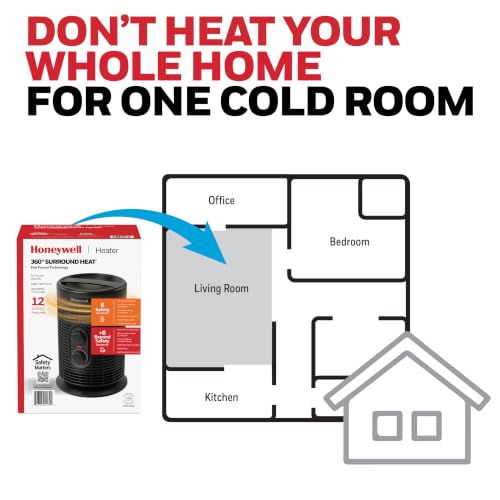 Honeywell 360° Surround Space Heater with Fast 2-Second Warmth, 1500W