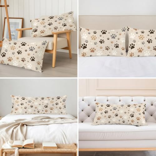 Silk Pillowcases 20x26 Inches for Hair & Skin - Beige, Taupe, Cream, Brown - 2 Pack with Zipper
