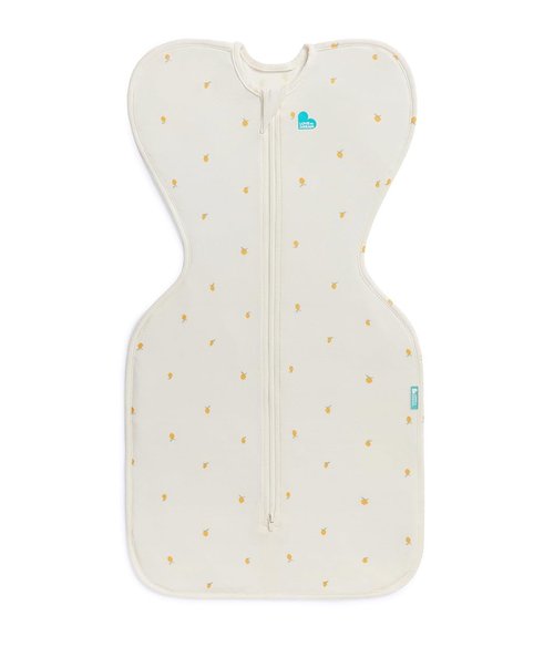 Love To Dream Swaddle UP - Silky-Lux 1.0 TOG Bamboo Swaddle for Arms Up Position, 13-19 lbs, Cream Lemons