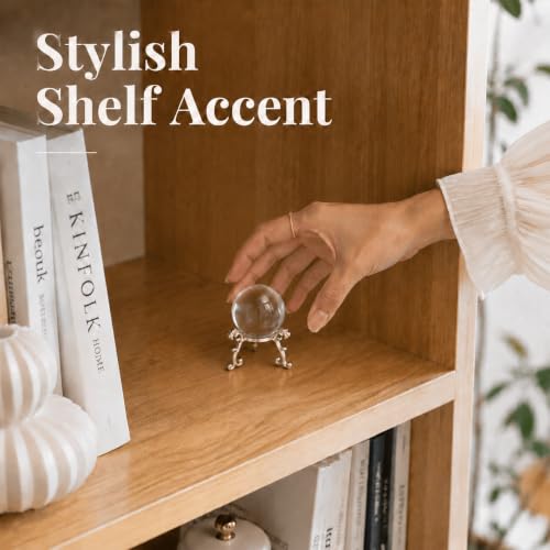 Silver Crystal Ball Stand Set - 10 Metal Display Holders for 40-80mm Spheres