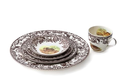 Spode Woodland 5-Piece Thanksgiving Dinnerware Set with Pheasant Design