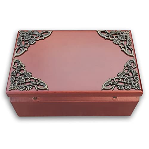 Antiqued Lock Wooden Jewelry & Music Box - Castle in The Sky (Carrying You) Variation 1