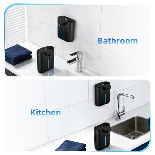 Touchless Automatic Soap Dispenser Wall Mount 16.9oz Black Liquid