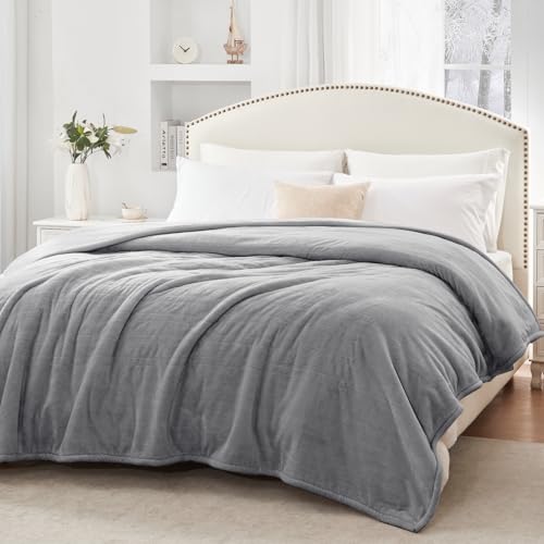 Sealy Twin Electric Heated Blanket 62x84 Inches with Auto Shutoff Light Grey