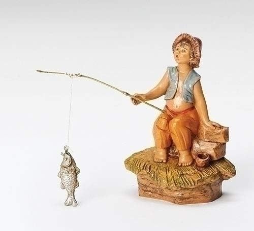 Fontanini Jada Fishing Boy Figurine - Charming Italian Nativity Village Decor | 5" Tall